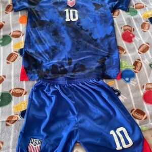 USA Pulisic Kids Blue Soccer Jersey Set